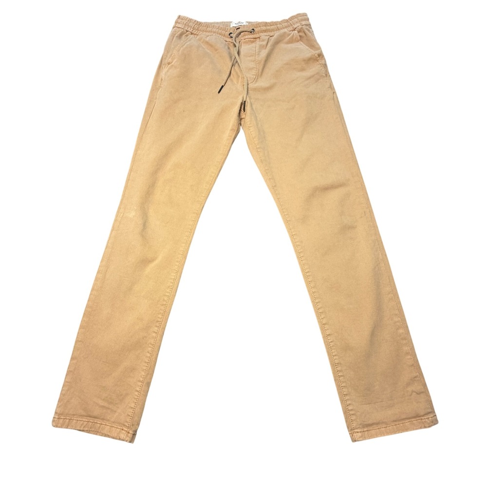 Marine Layer Mens Slim Fit Jogger Pants Tan Khaki Drawstring Small 13637